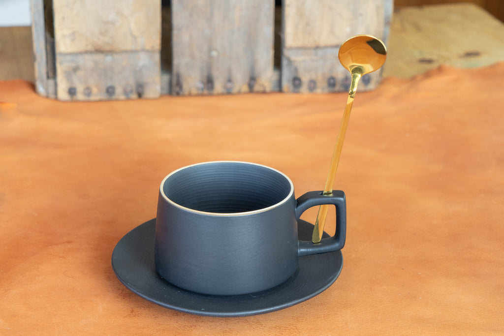Modern Black Ceramic Mug Set