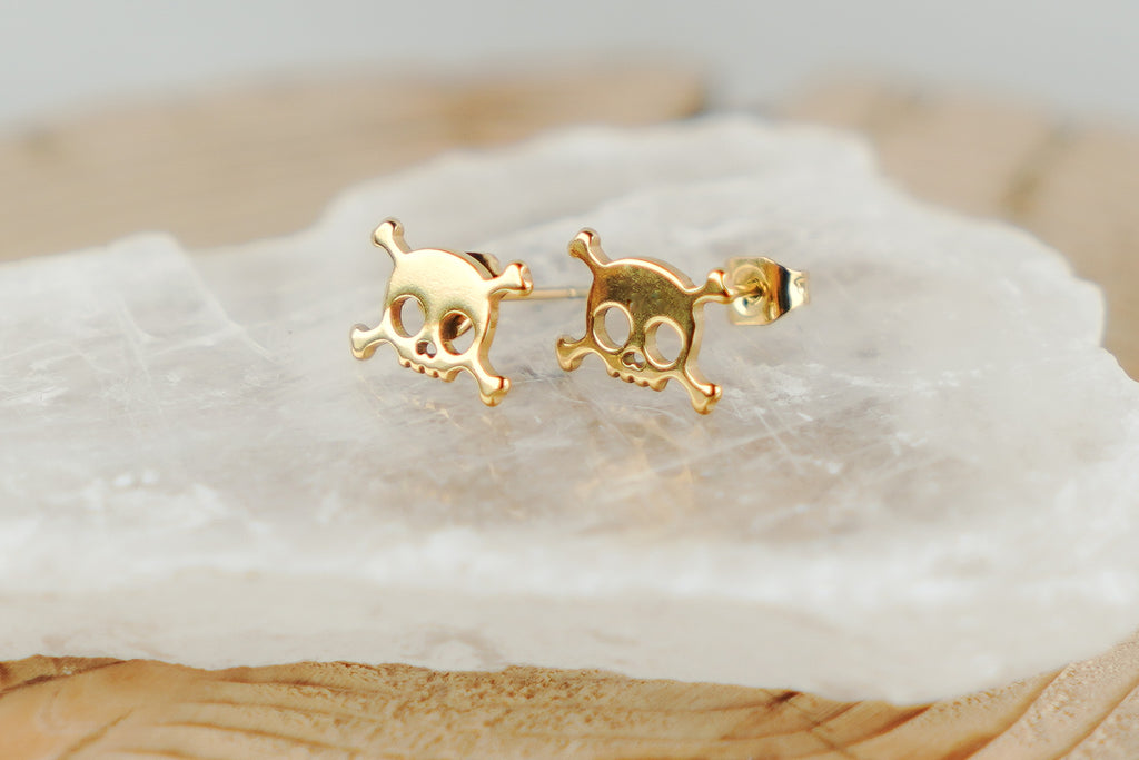 Minimalist Skull Stud Earrings