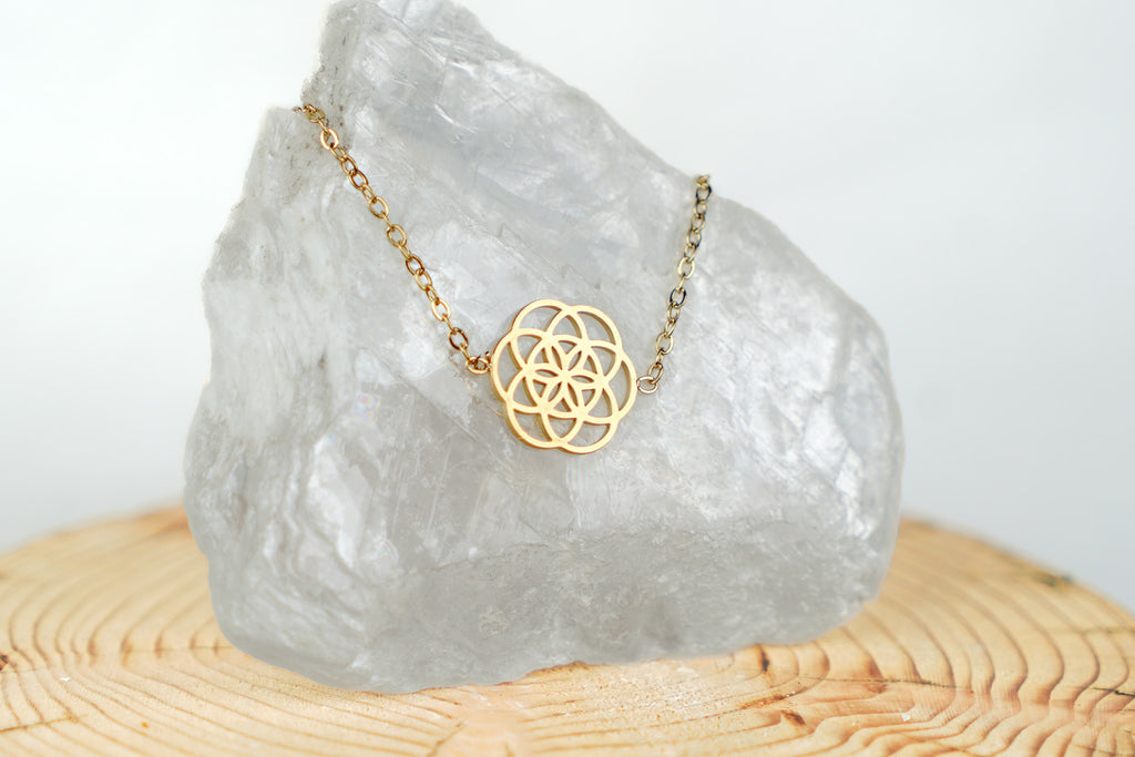 Dainty Flower of Life Mandala Bracelet