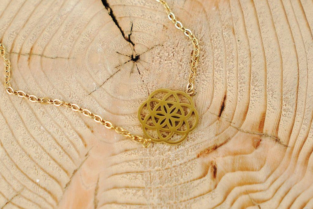 Dainty Flower of Life Mandala Bracelet