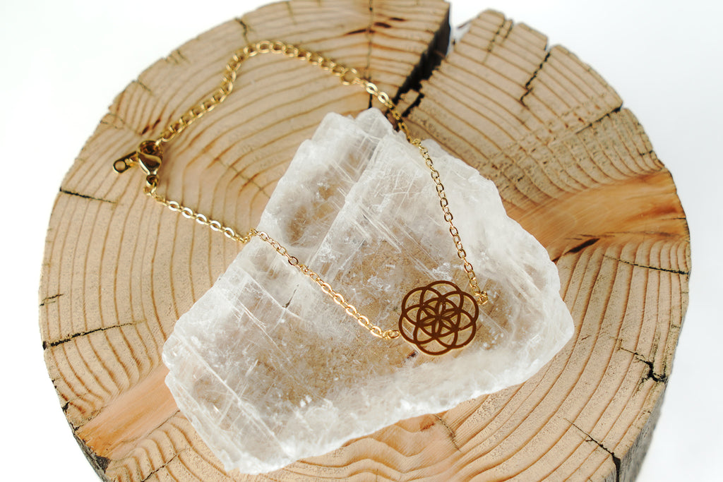 Dainty Flower of Life Mandala Bracelet