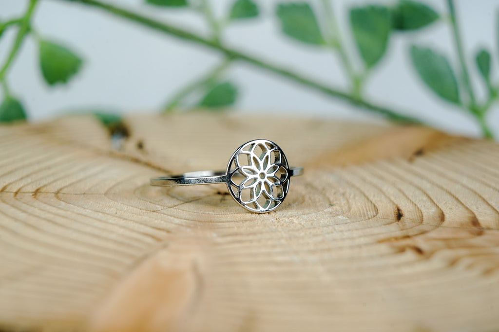 Delicate Flower of Life Ring