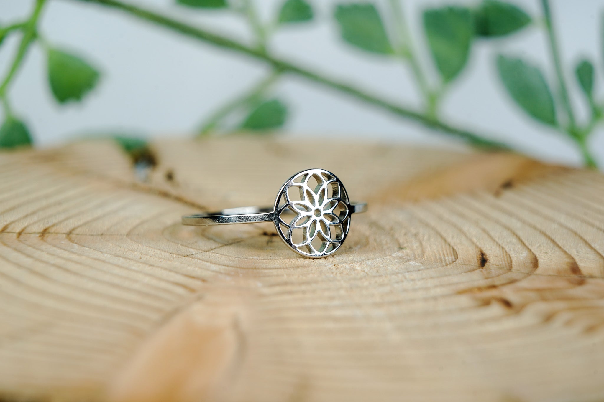 Delicate Flower of Life Ring