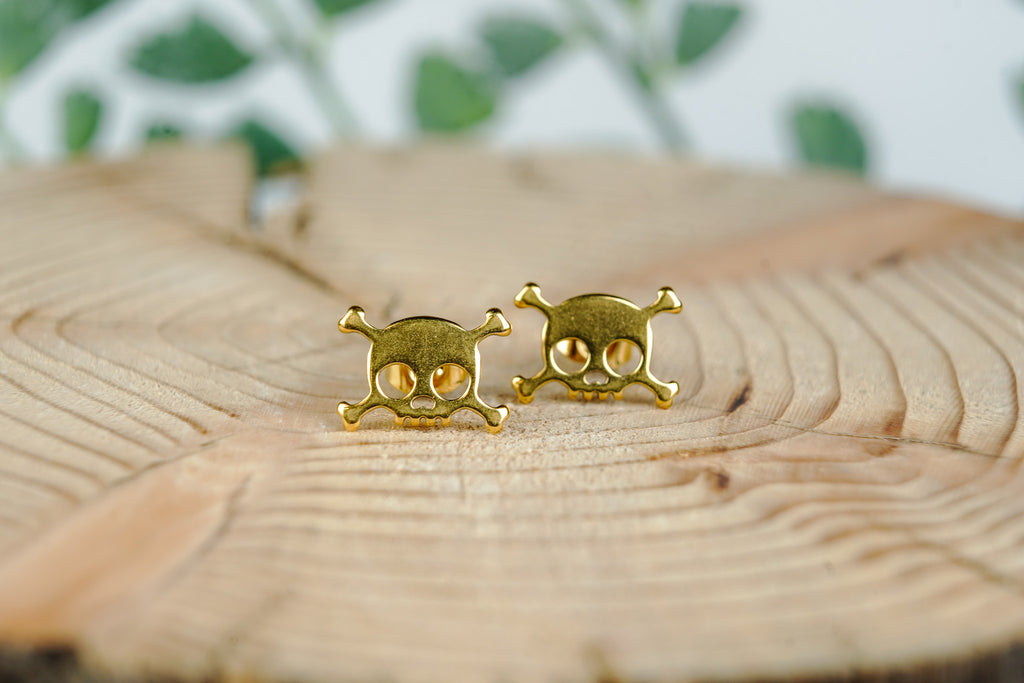Minimalist Skull Stud Earrings
