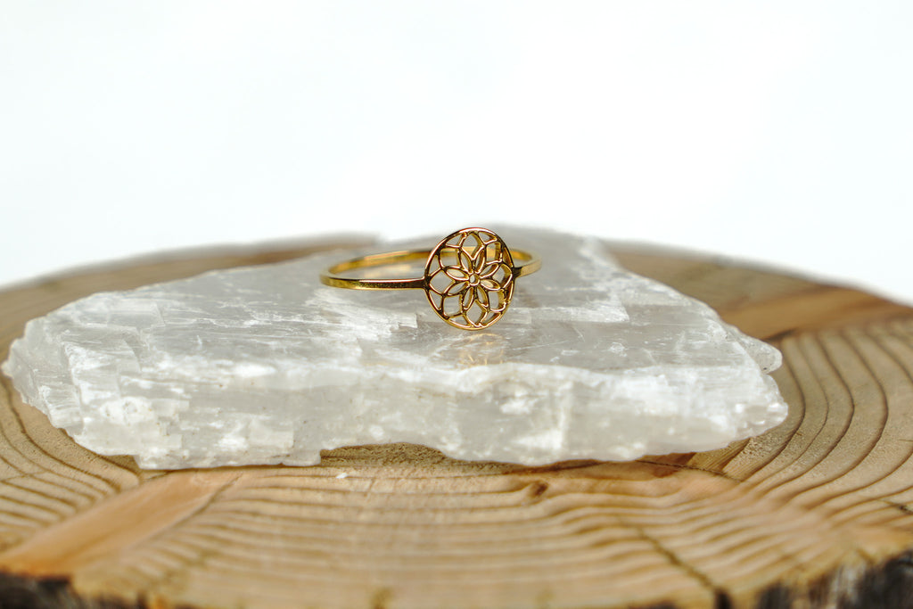 Delicate Flower of Life Ring