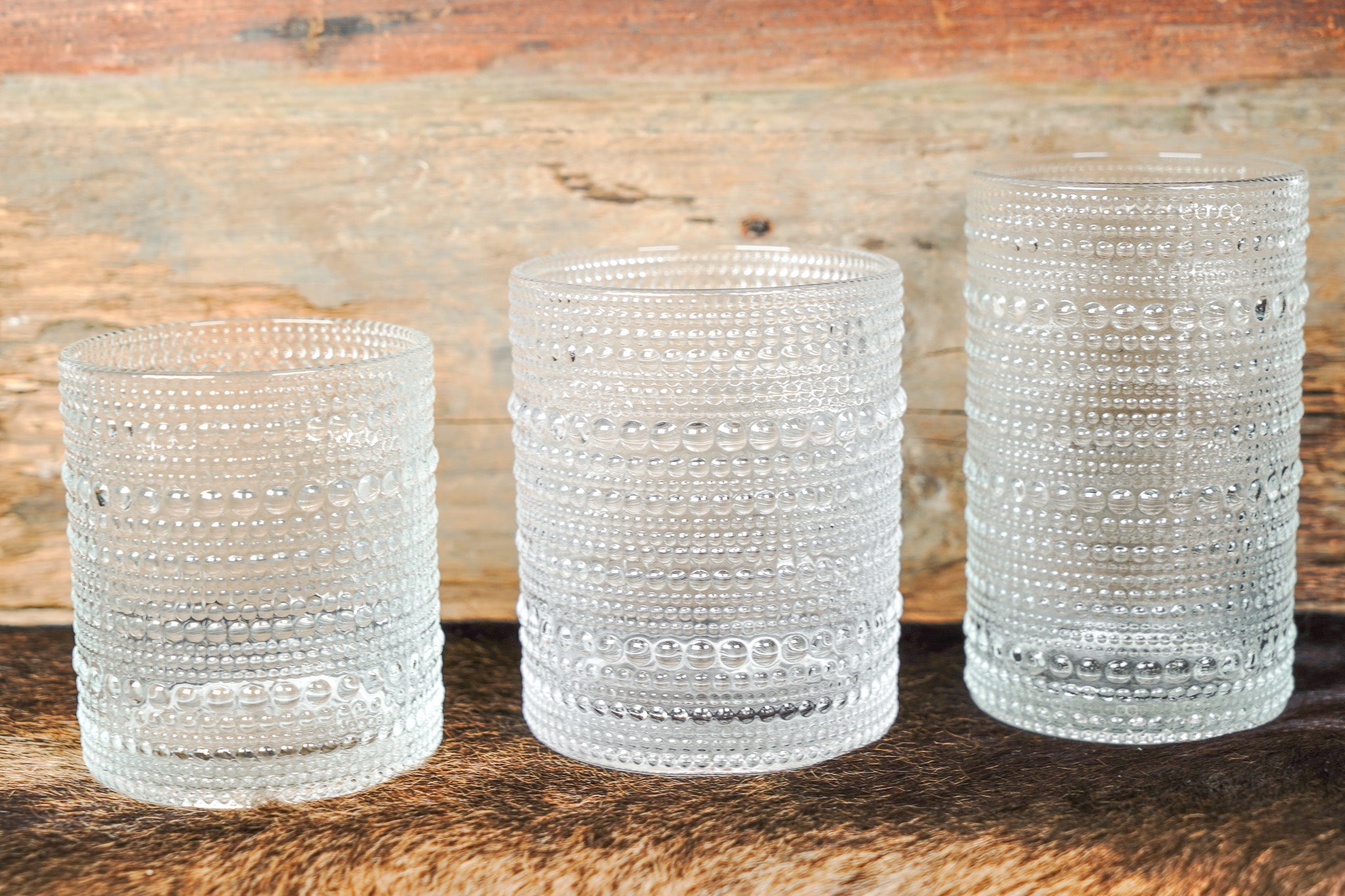 Elevated and Modern Bubbled Glassware
