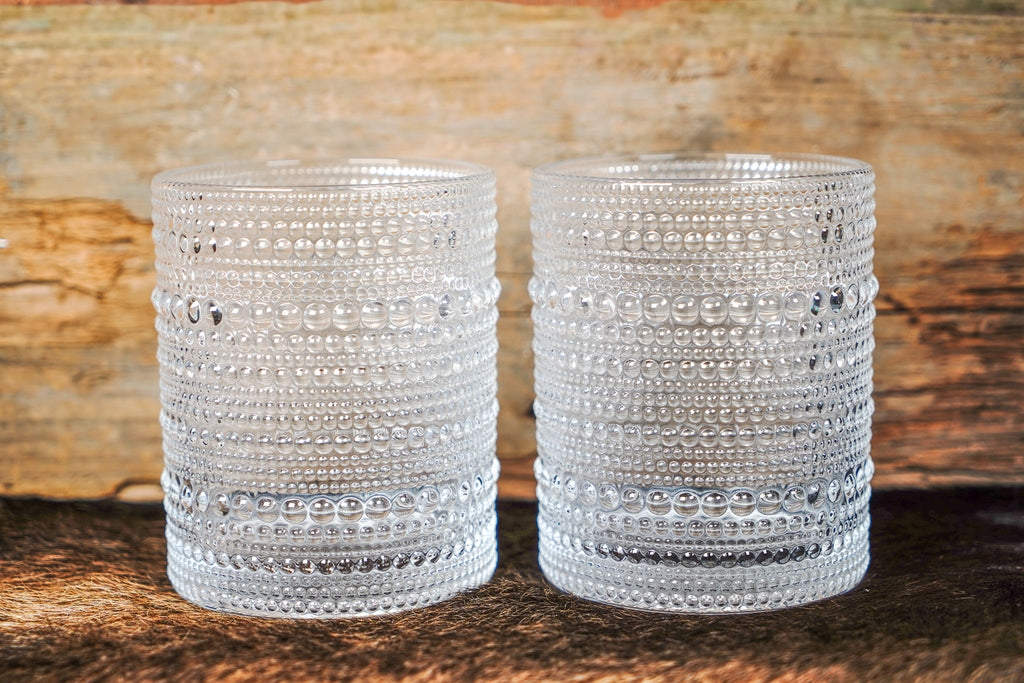Elevated Bubbled Glassware Set