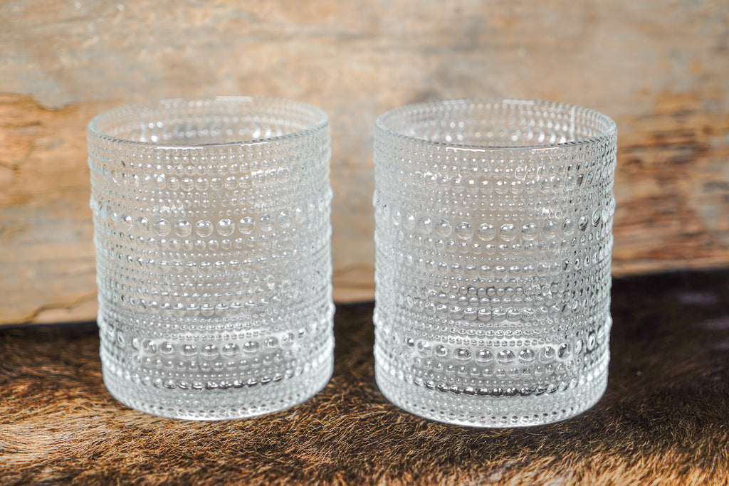 Elevated and Modern Bubbled Glassware