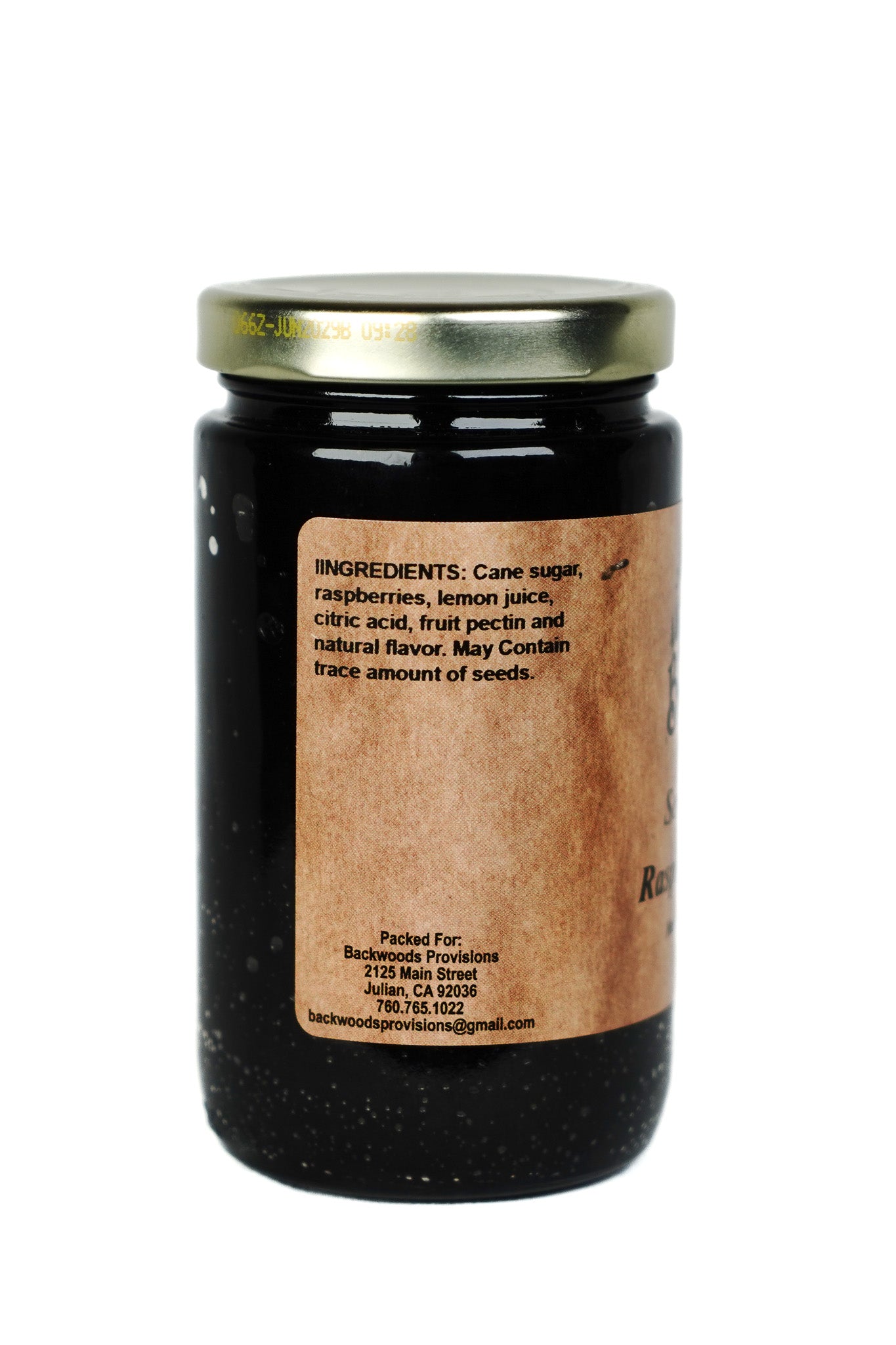 Backwoods Provisions Seedless Black Raspberry Preserve 10.5 oz