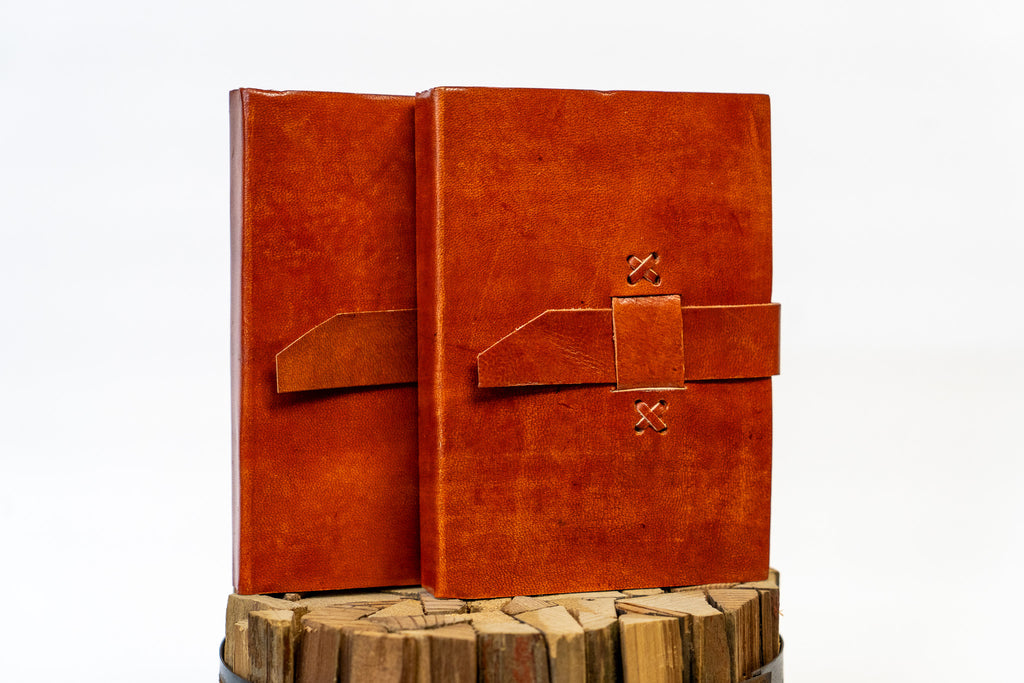The Artisan's Leather Journal with a Stitch Strap Closure