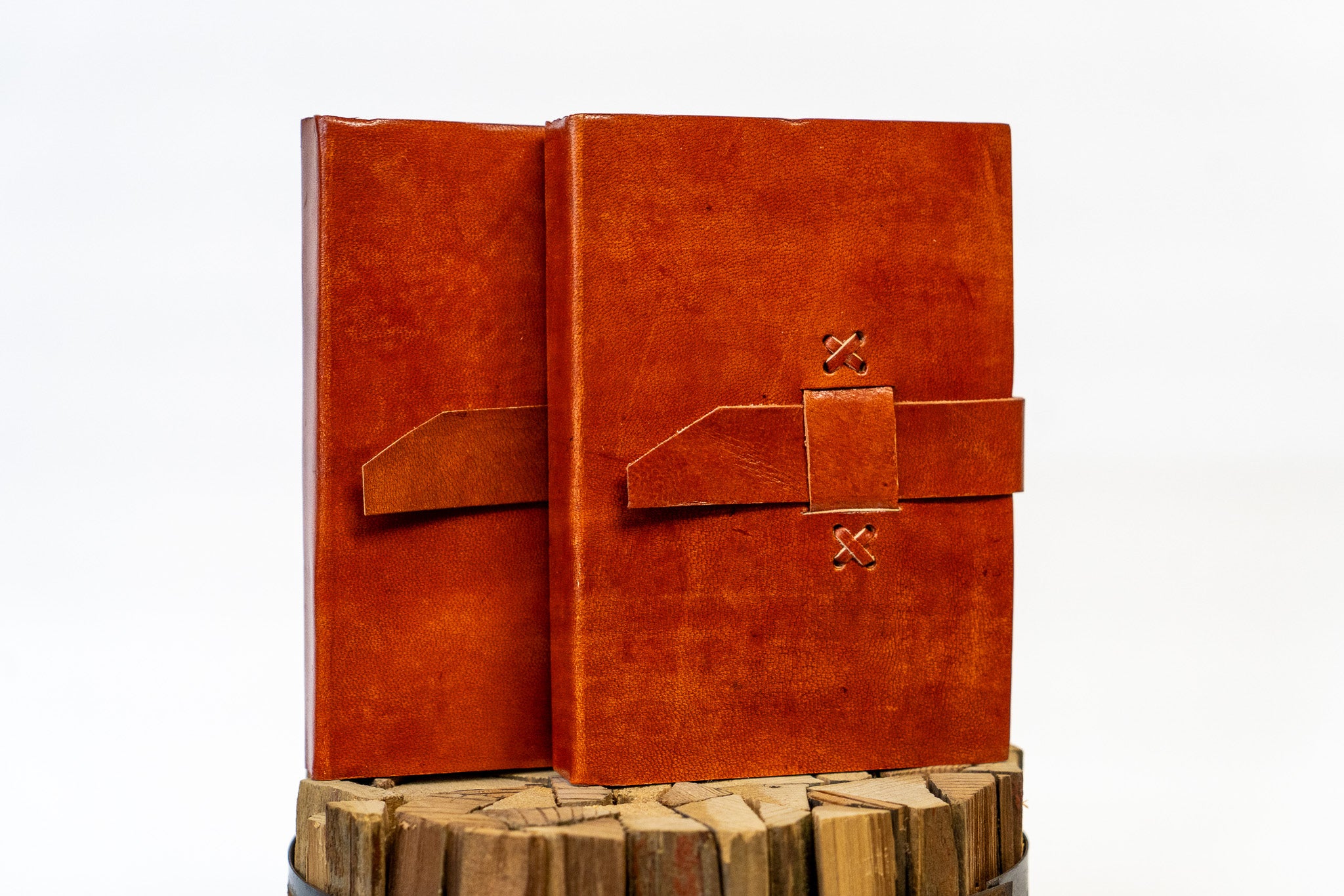 The Artisan's Leather Journal with a Stitch Strap Closure