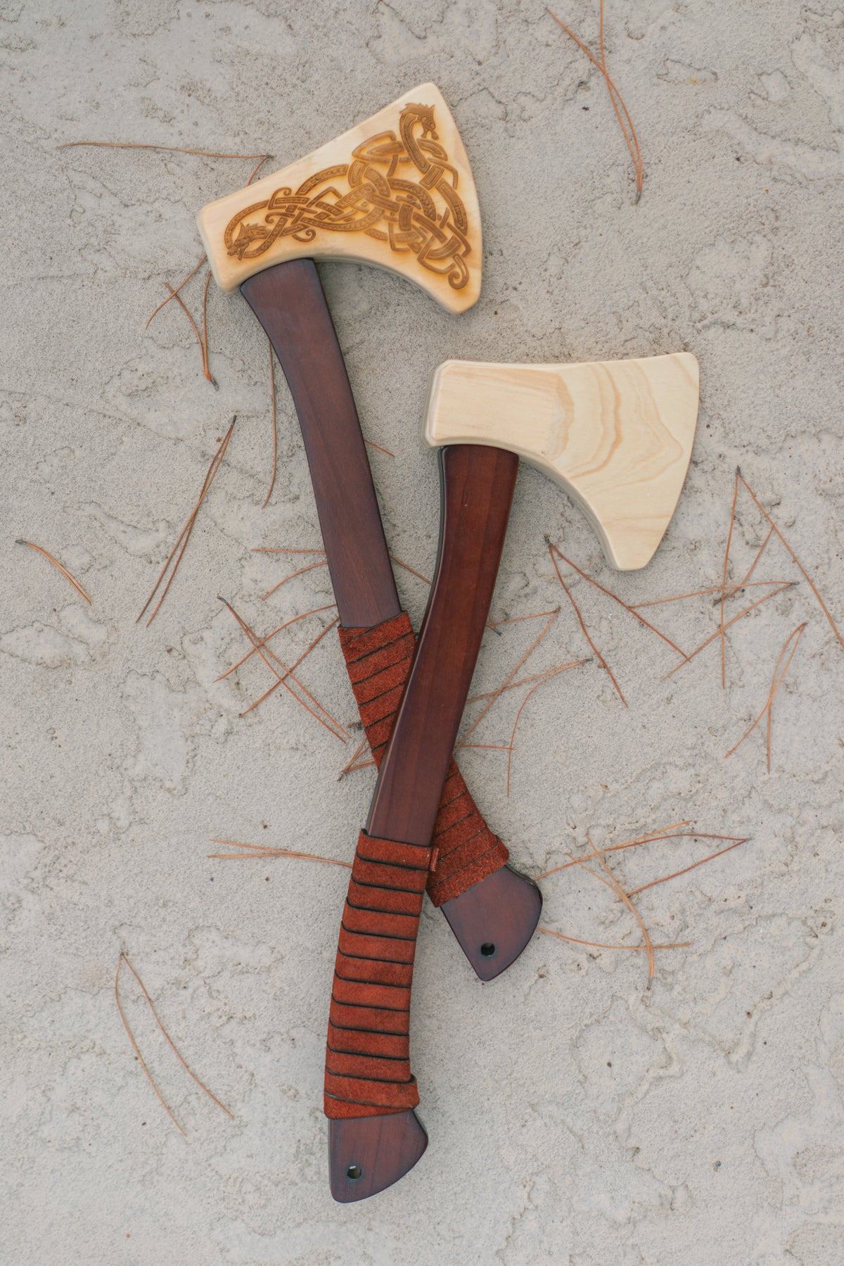 Wooden Play Axe with Norse Motif