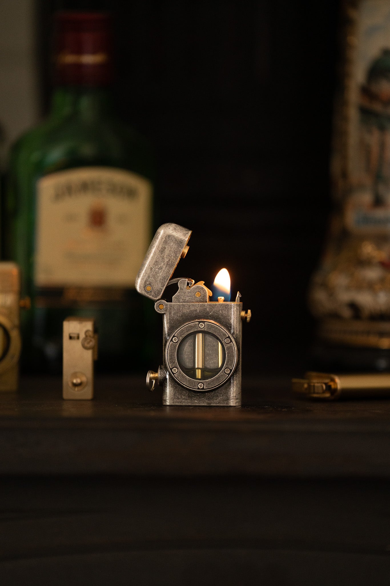 Antique Silver Porthole Lighter