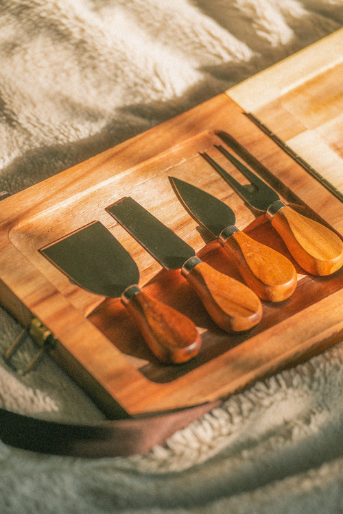 Acacia Folding Cheese Board with Webbing Handles