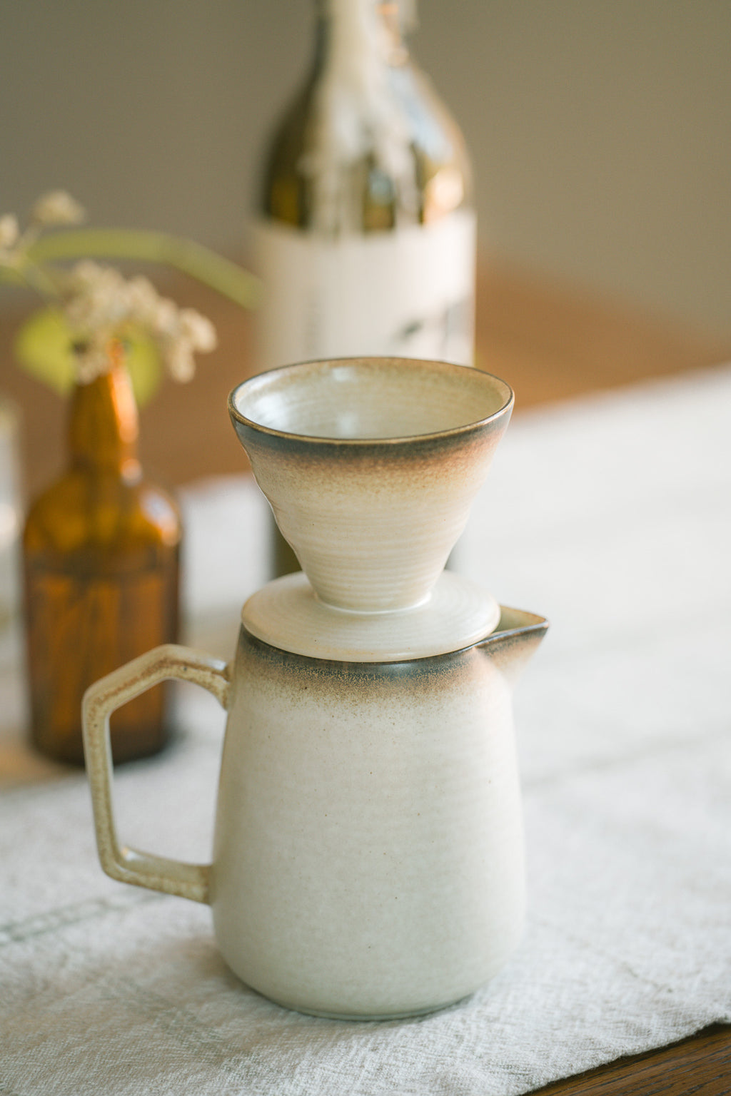 Earthy Stoneware Pour Over Set