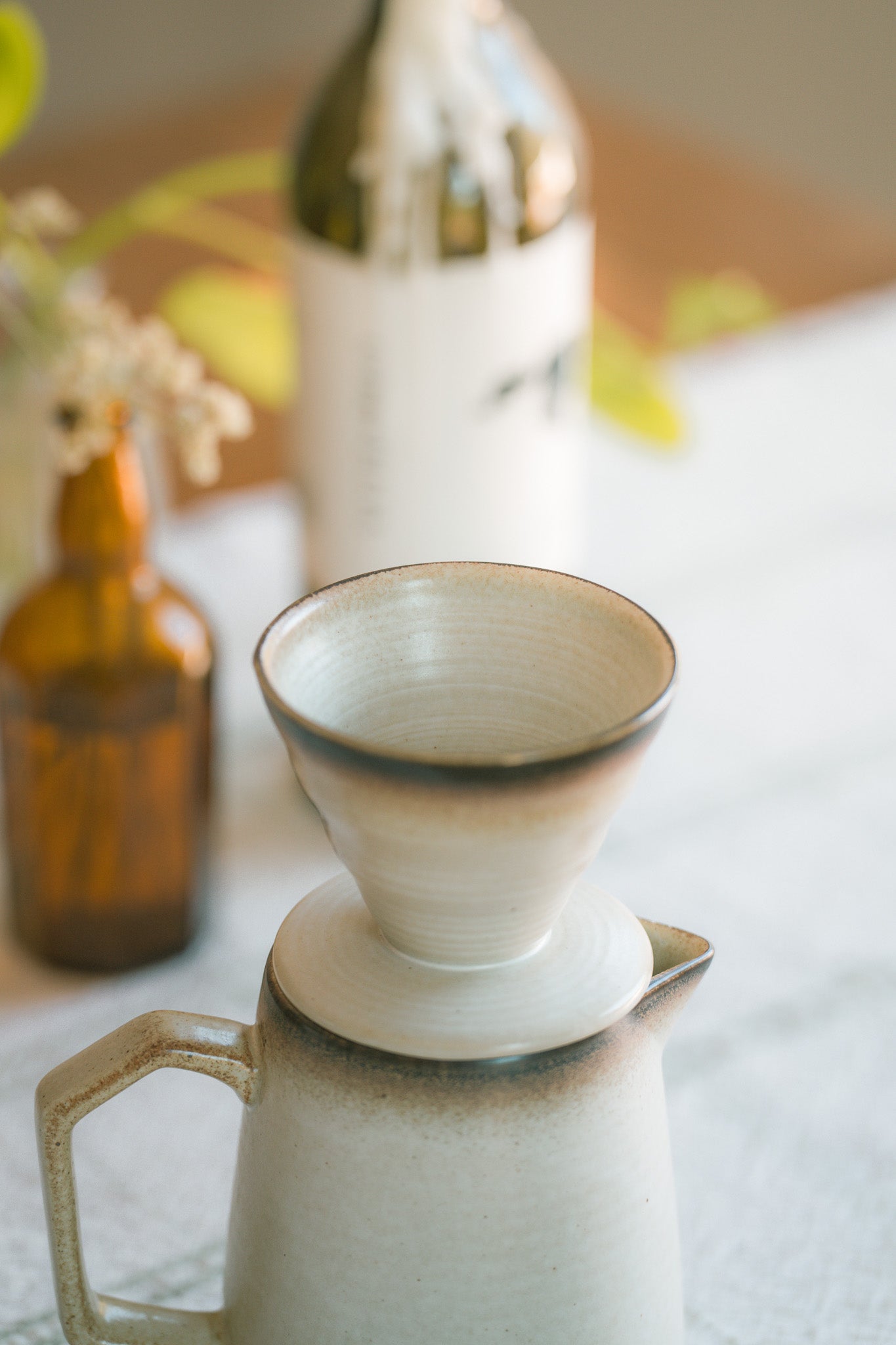 Earthy Stoneware Pour Over Set