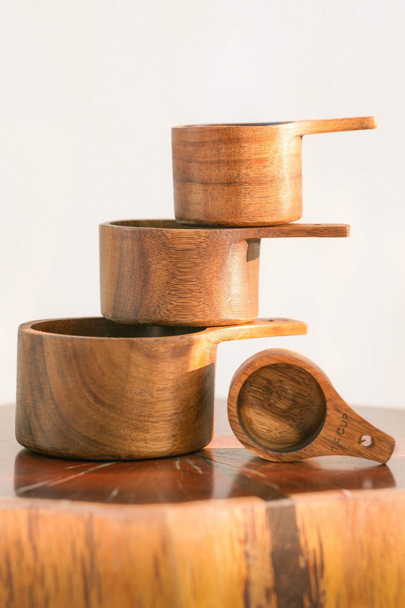 Wooden Measuring Cup Set | Natural Kitchen Tools