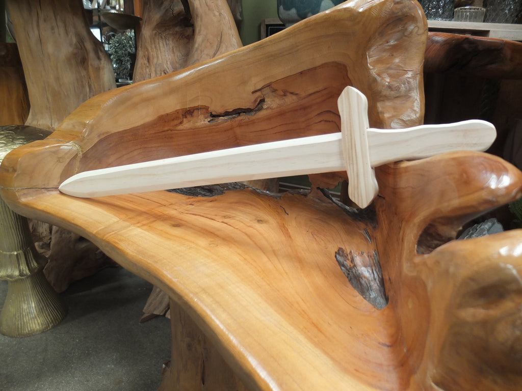 Sturdy Wooden Sword - No Finish - for DIY Paint or Stain
