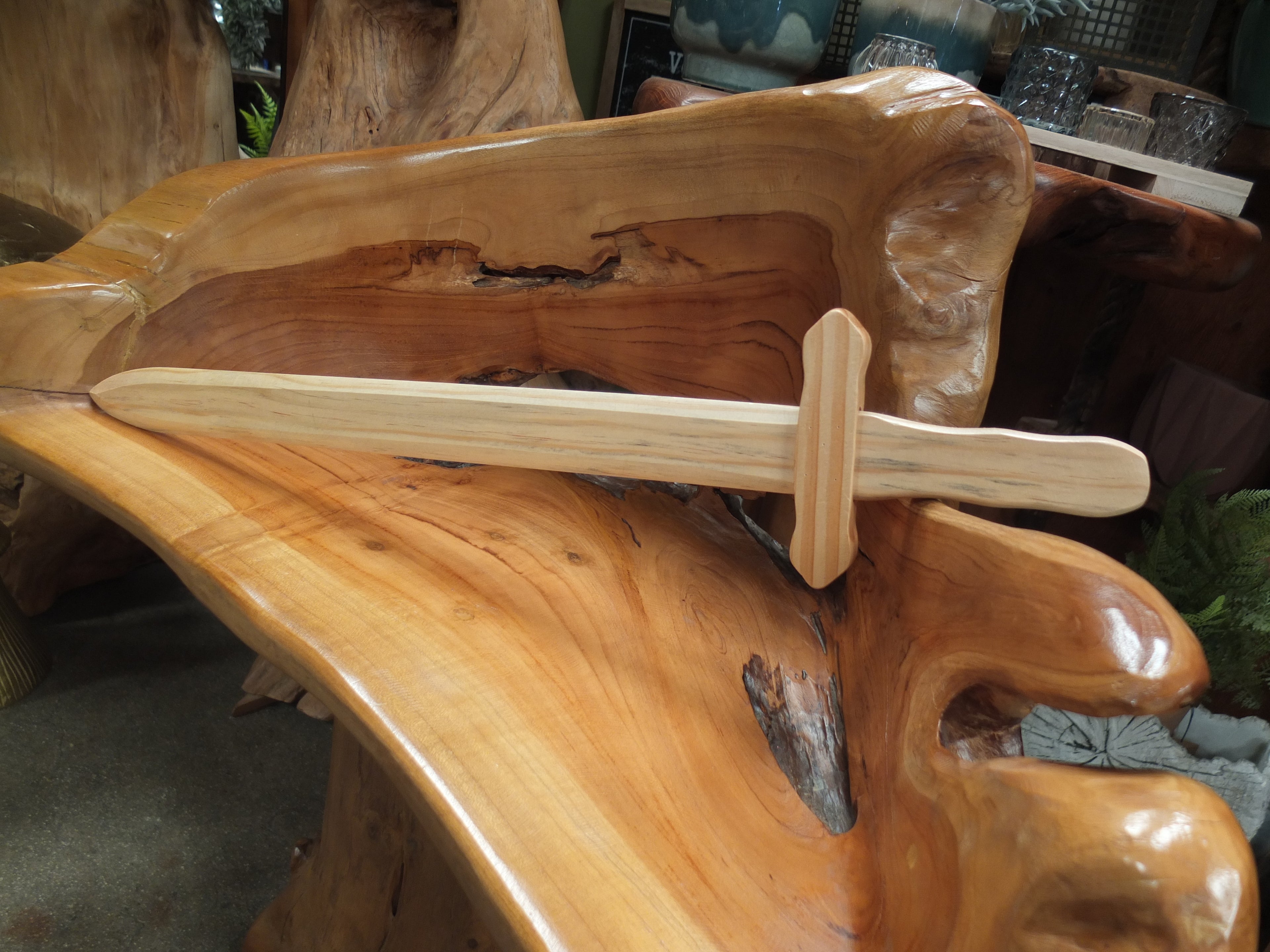 Sturdy Wooden Sword - No Finish - for DIY Paint or Stain