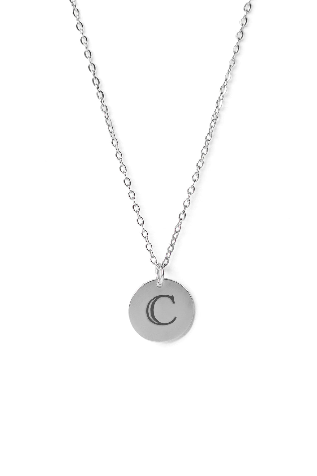 Dainty Silver Initial Necklace