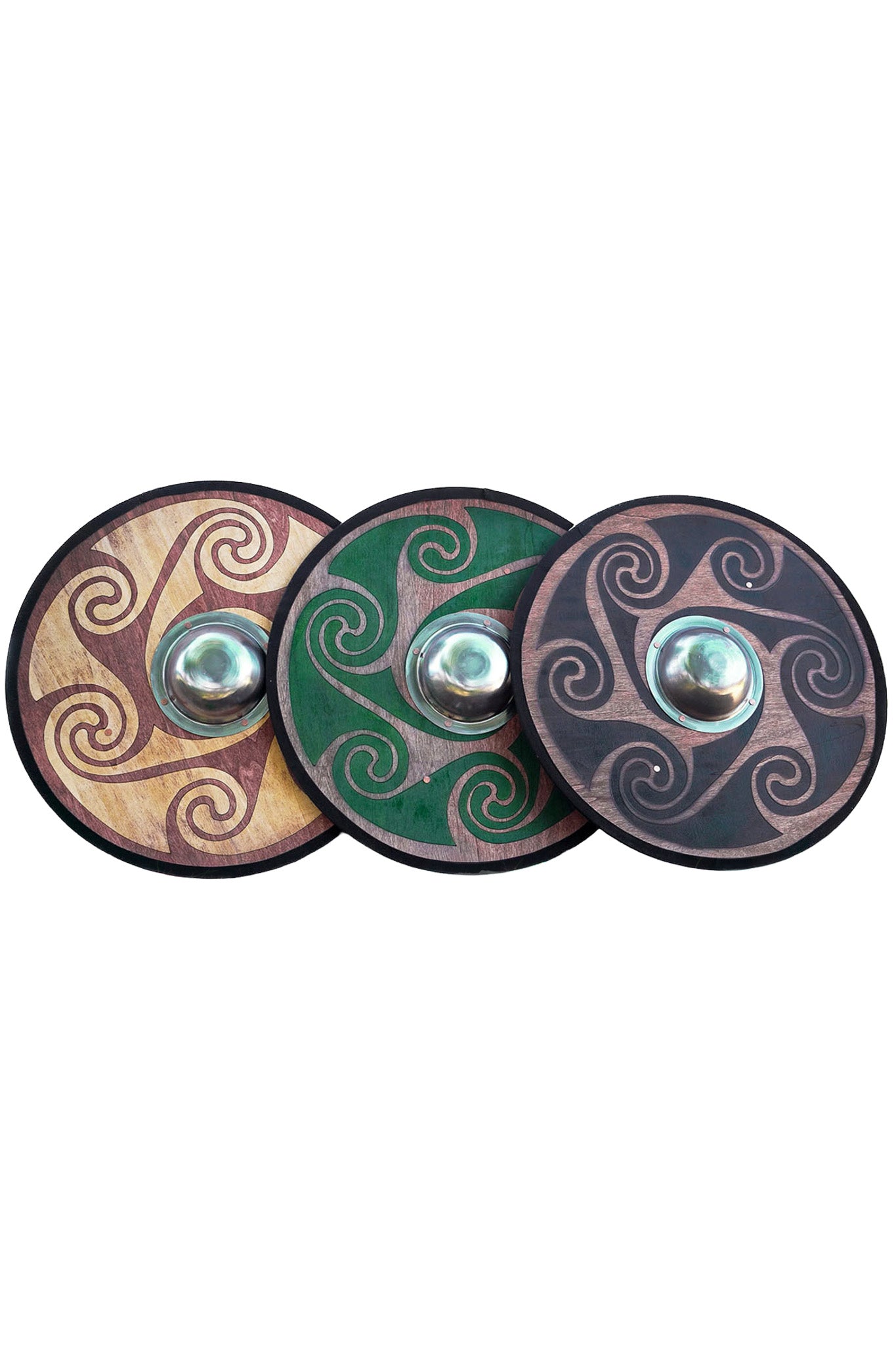 Stained Celtic Swirl Pattern Toy Shield with Steel Boss