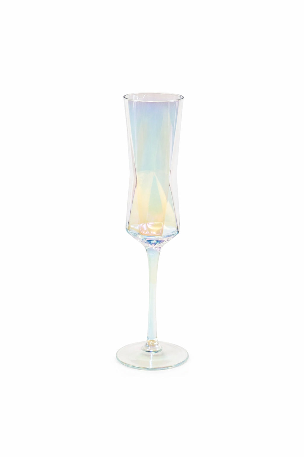 Iridescent Geometric Styled Champagne Flute