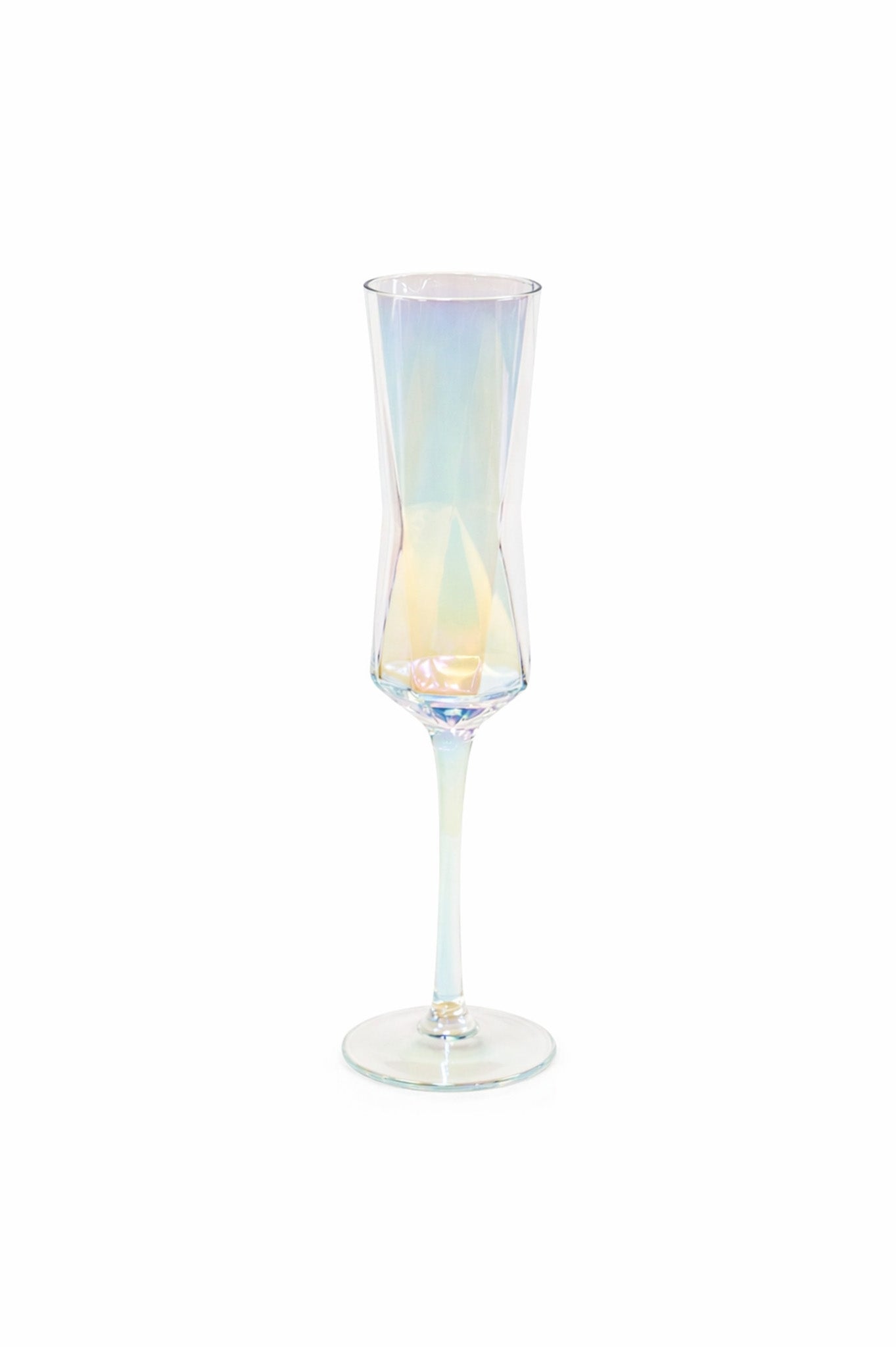 Iridescent Geometric Styled Champagne Flute