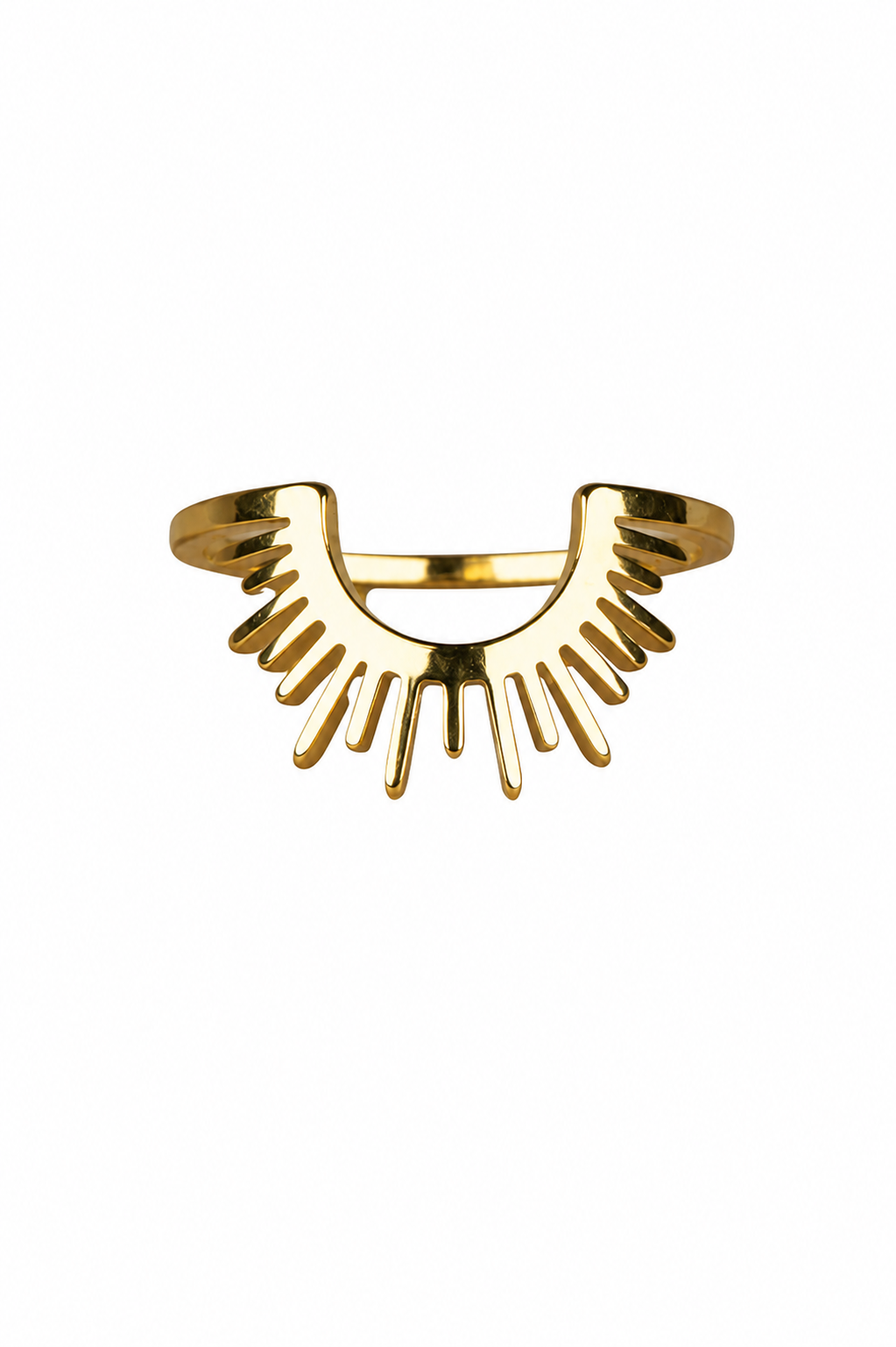 Nature Inspired Sunburst Gold Ring