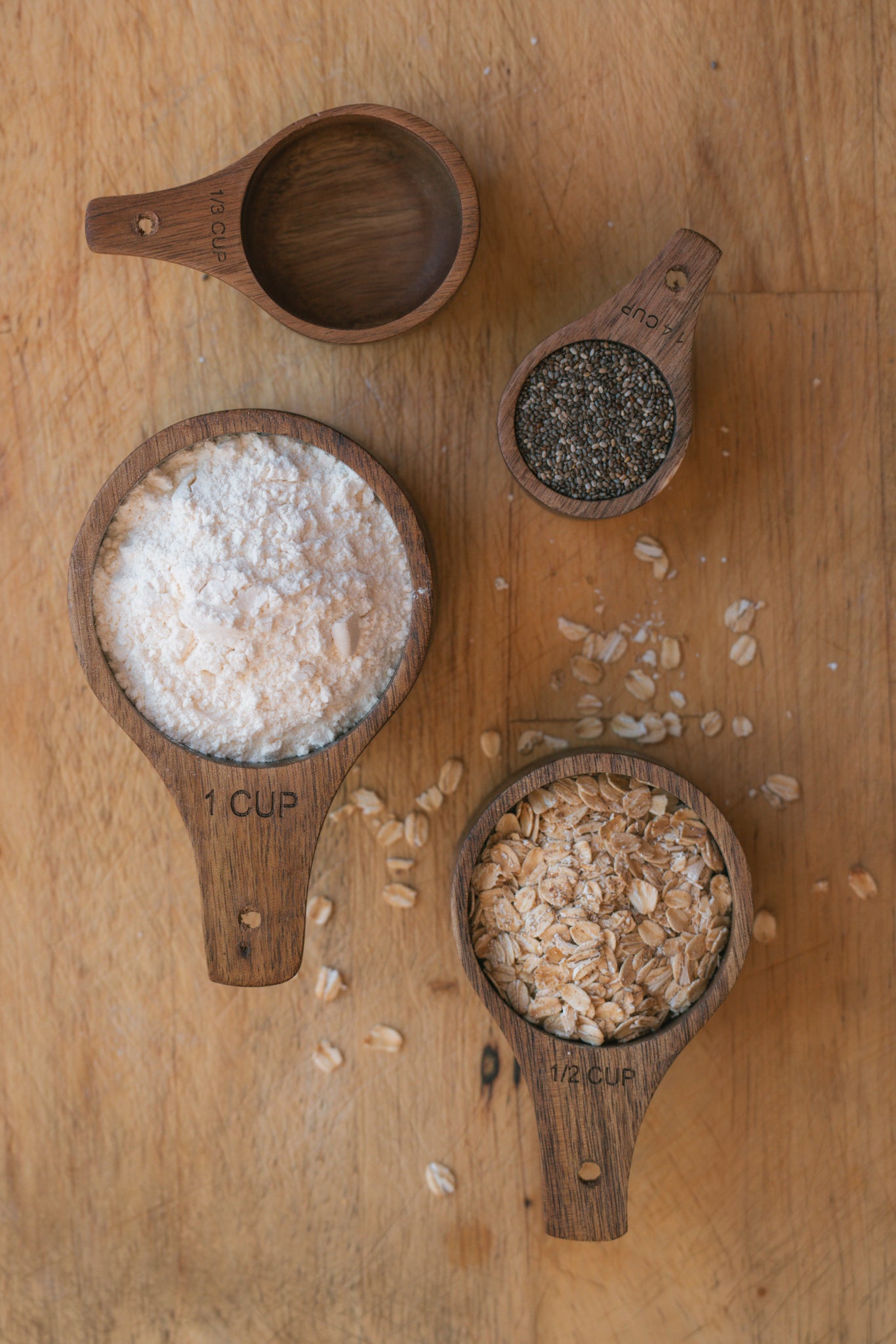 Wooden Measuring Cup Set | Natural Kitchen Tools