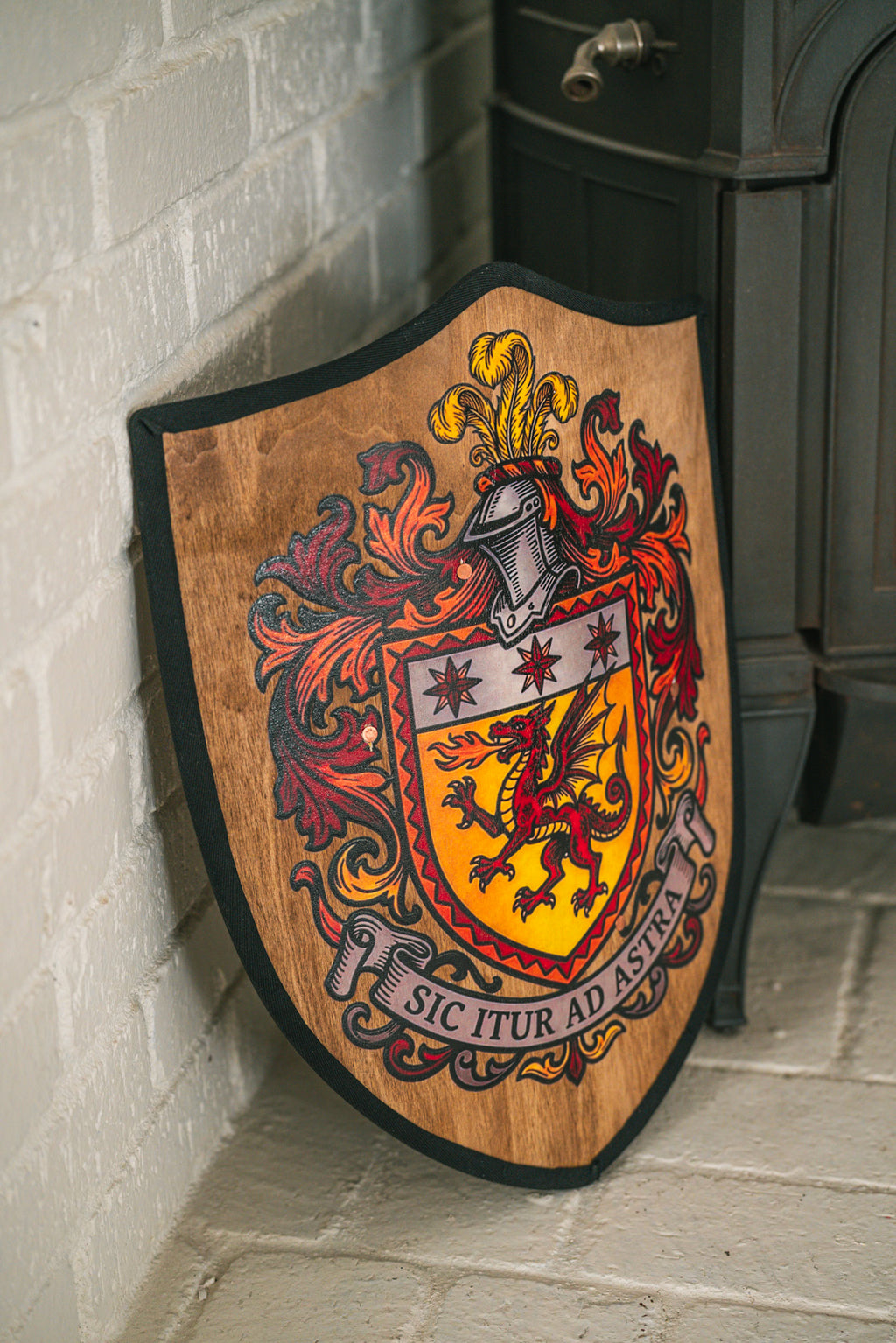 Handmade 18" Heraldic Knight Heater Shield For Costume, Play, or Wall Art