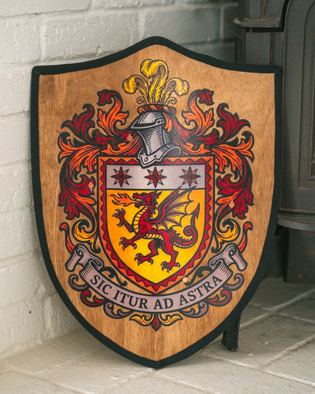 Handmade 18" Heraldic Knight Heater Shield For Costume, Play, or Wall Art