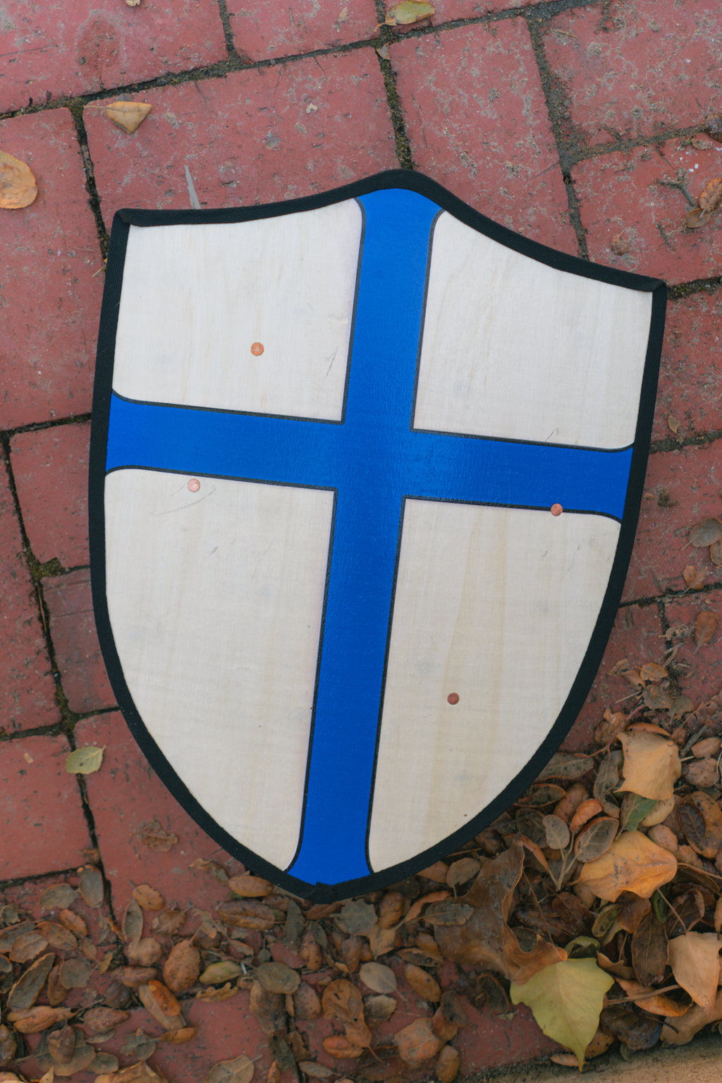 Handmade 18” Blue Cross Heater Shield For Costume, Play, or Wall Art