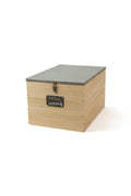 24” Heavy Duty Wood Storage Bankers Box with Latching Stainless Steel Lid