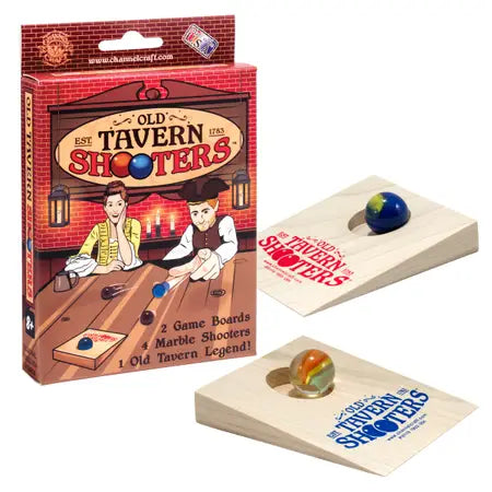 Old Tavern shooters, a table-top marble shooting game.