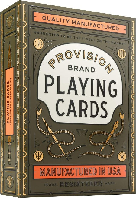 Provision brand playing cards manufactured in the USA.