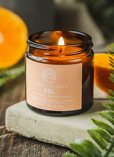 Sol Fellside Candle Co. Candle With Mandarin and Sandalwood Full Size or Travel Size