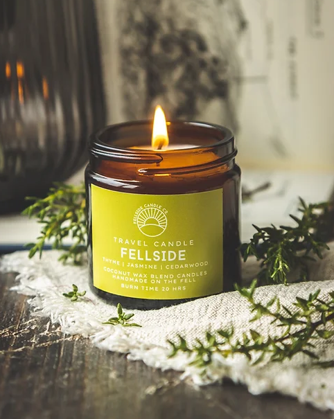 Signature Scent Fellside Candle Co. Candle With Thyme, Jasmine and Cedarwood Full Size or Travel Size