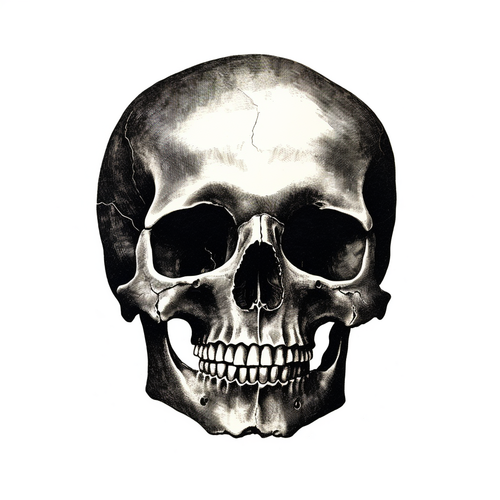 Skull-etching-block-print-skeleton-simple-realistic