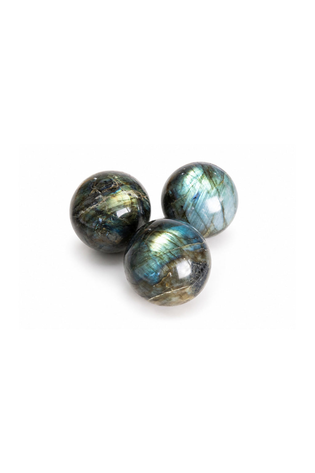 Hand Carved Natural Labradorite Spheres - Size Varying