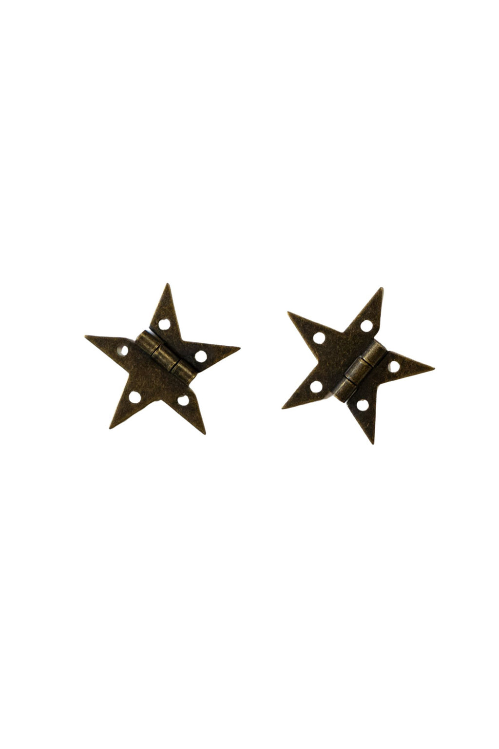 Small Steel Star Hinge with Bronze Finish - Set of 2