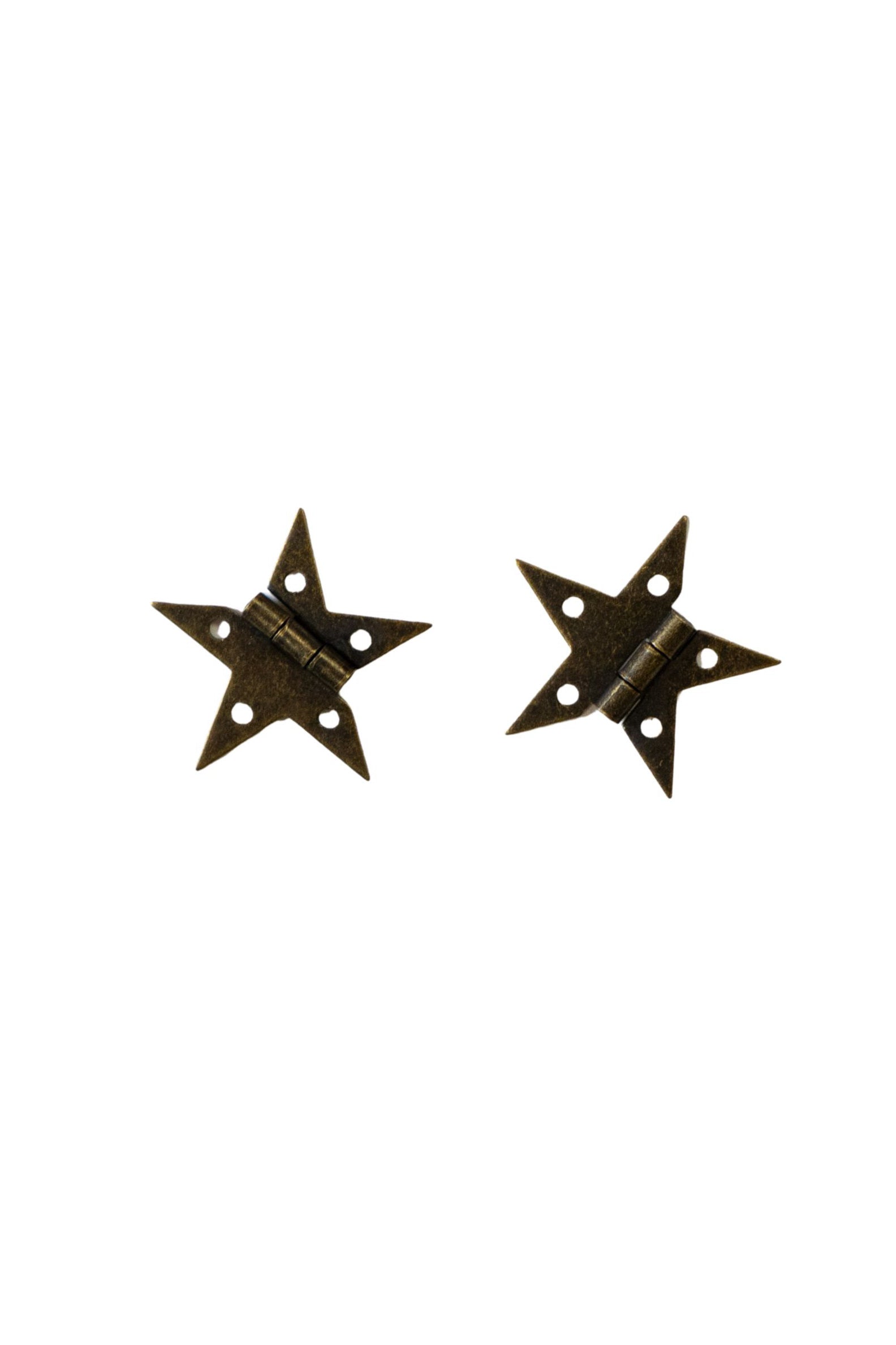 Small Steel Star Hinge with Bronze Finish - Set of 2
