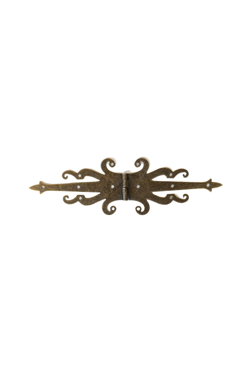 8.5" Fancy Decorative Bronze Finish Double-Sided Strap Hinges - Set of 2