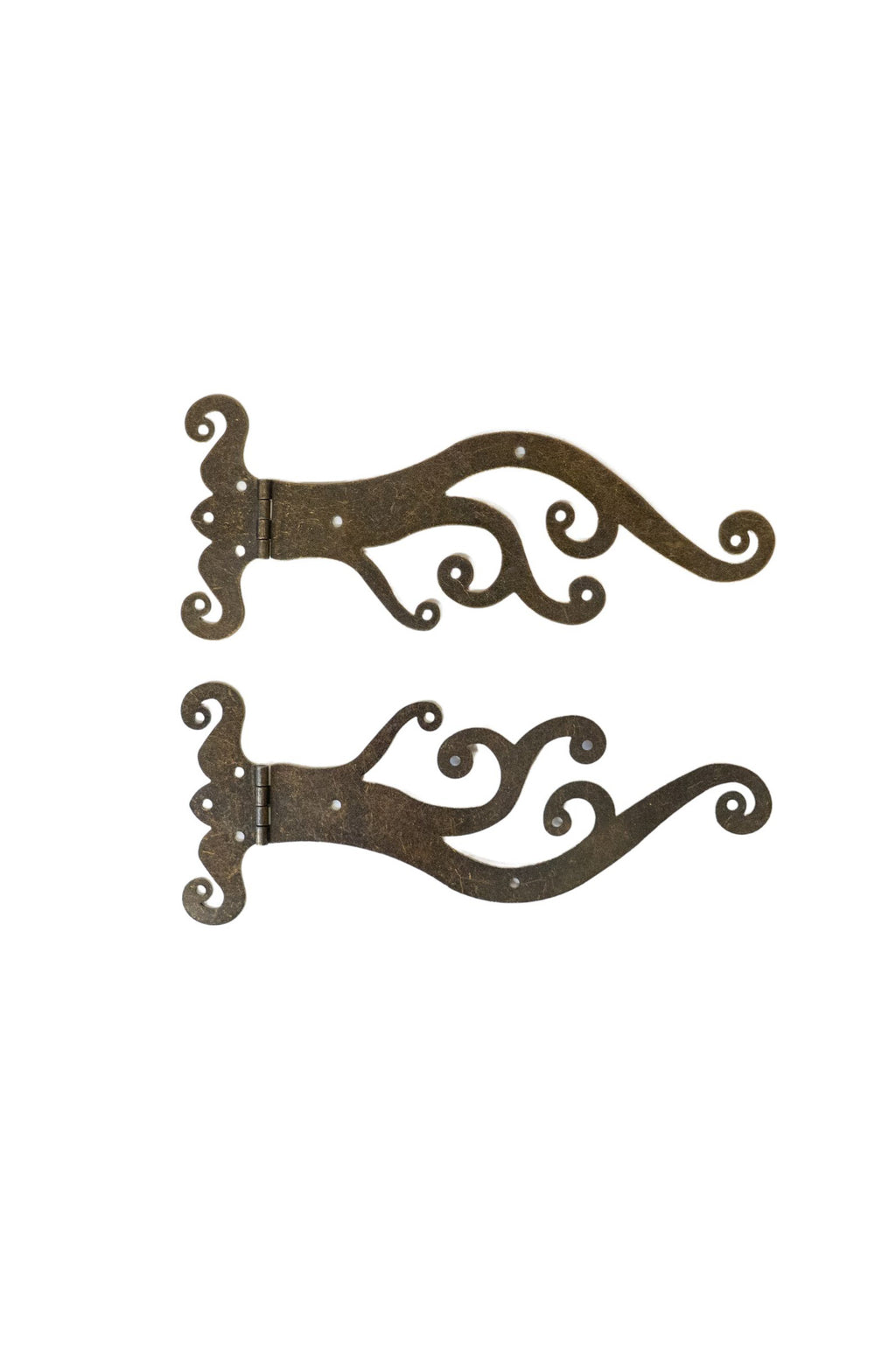 Mirrored Wave Motif Strap Hinge - Set of 2
