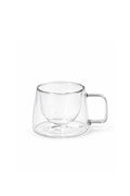 Modern Tapered Double Wall Glass Mug
