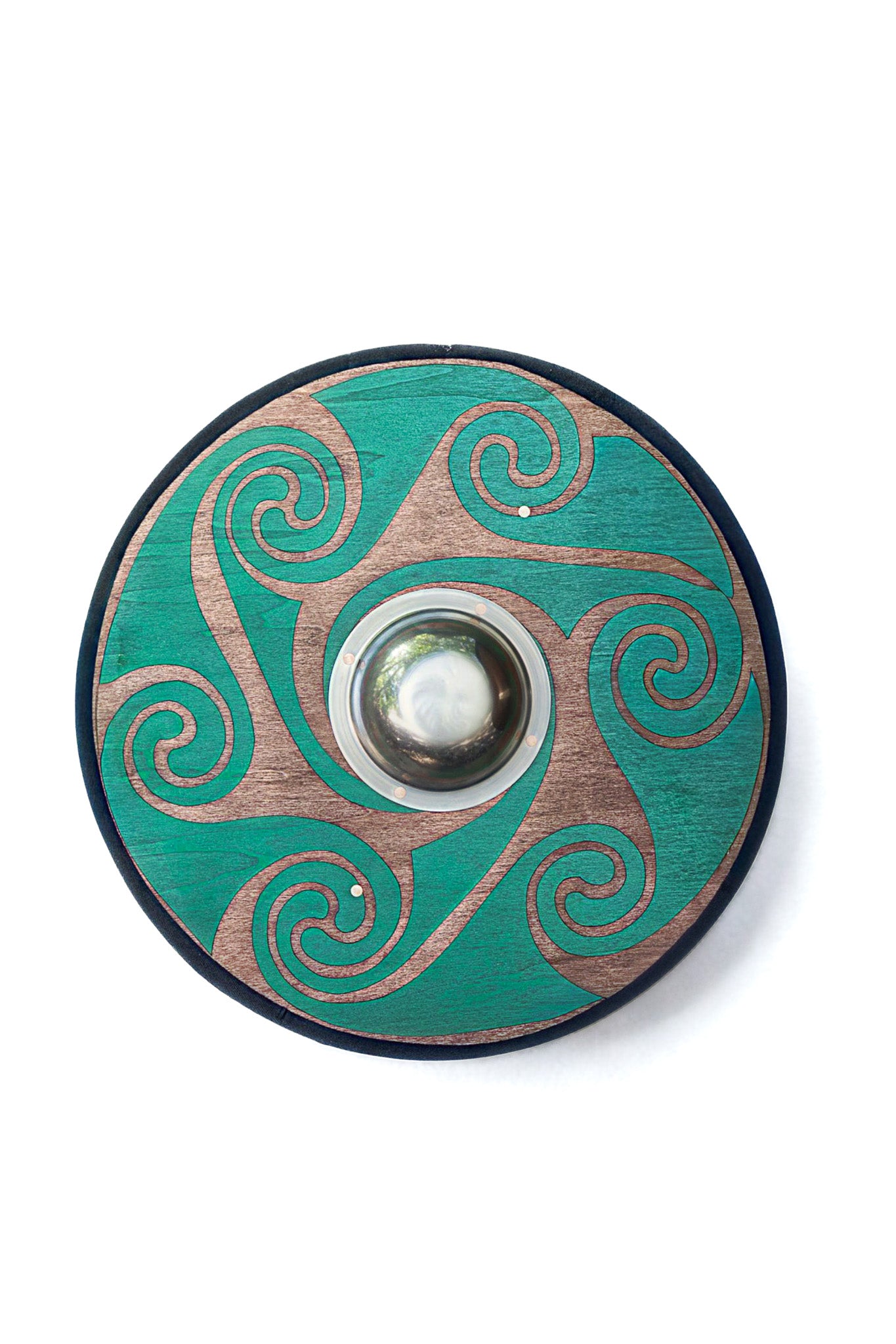 Stained Celtic Swirl Pattern Toy Shield with Steel Boss