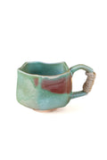 Handcrafted Sage Stoneware Mug with Rope-Wrapped Handle