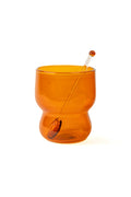 Vintage Inspired Double Tiered Orange Bubble Juice Glass