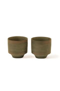 4 oz Textured Lines Ceramic Cup/Bowl/Ramekin Set