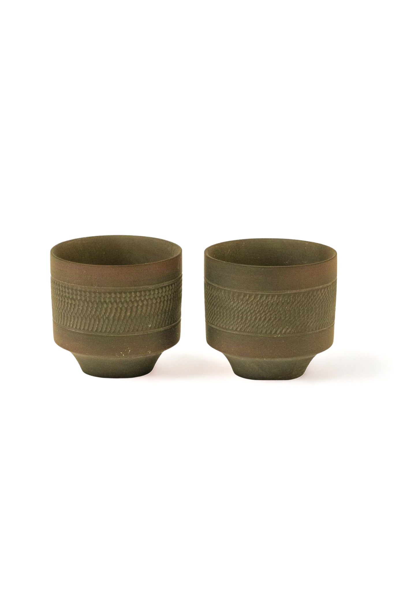 4 oz Textured Lines Ceramic Cup/Bowl/Ramekin Set