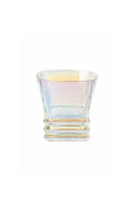 Iridescent Low Ball Art Deco Inspired Whiskey Glass
